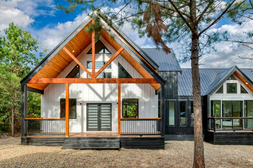 Timber front porch and entry — Blue Spruce · Broken Bow