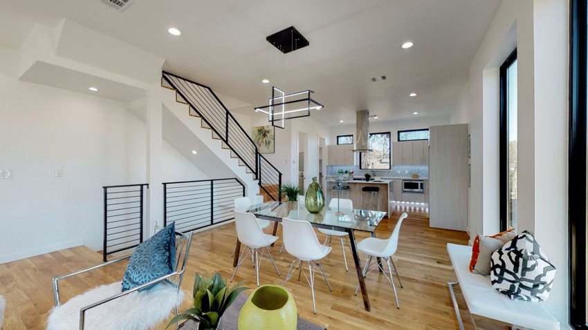Open dining and living space — Munger Avenue · Dallas