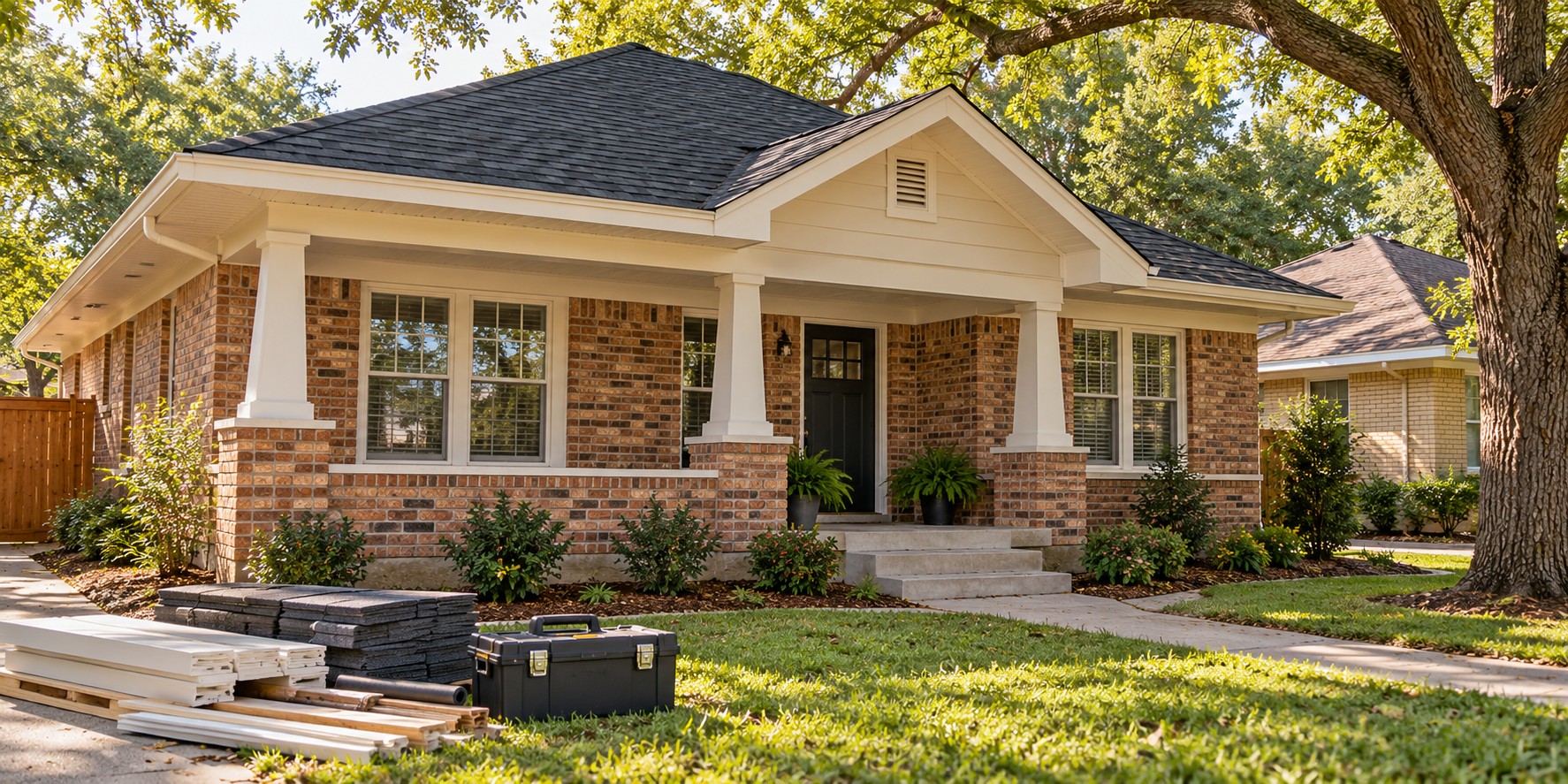 Illustration of exterior housing rehabilitation