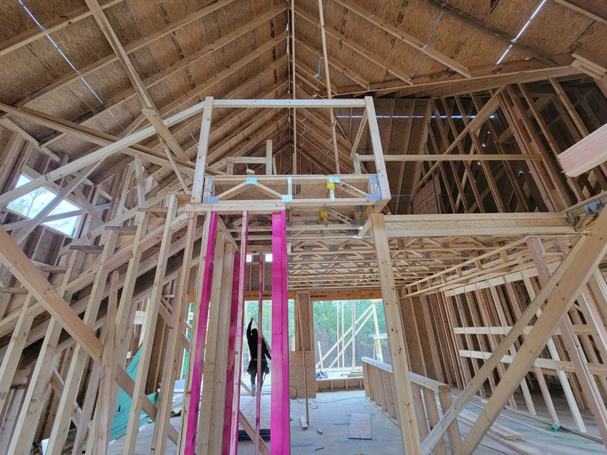 Vaulted structure and rough-in work — Broken Bow · Construction