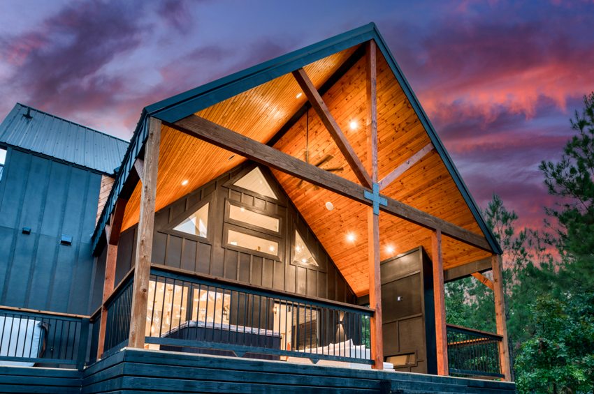 Timber porch and covered entry — Blue Spruce · Broken Bow